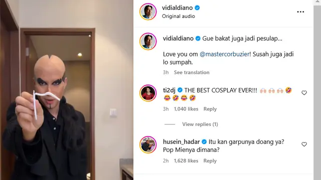 Cosplay Deddy Corbuzier oleh Vidi Aldiano