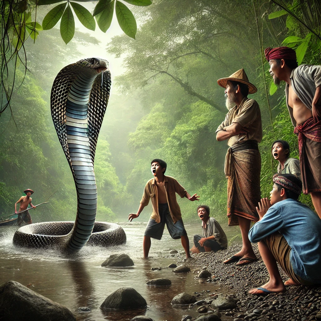 Ular Diduga King Cobra Muncul di Lokasi Mancing Warga Gianyar